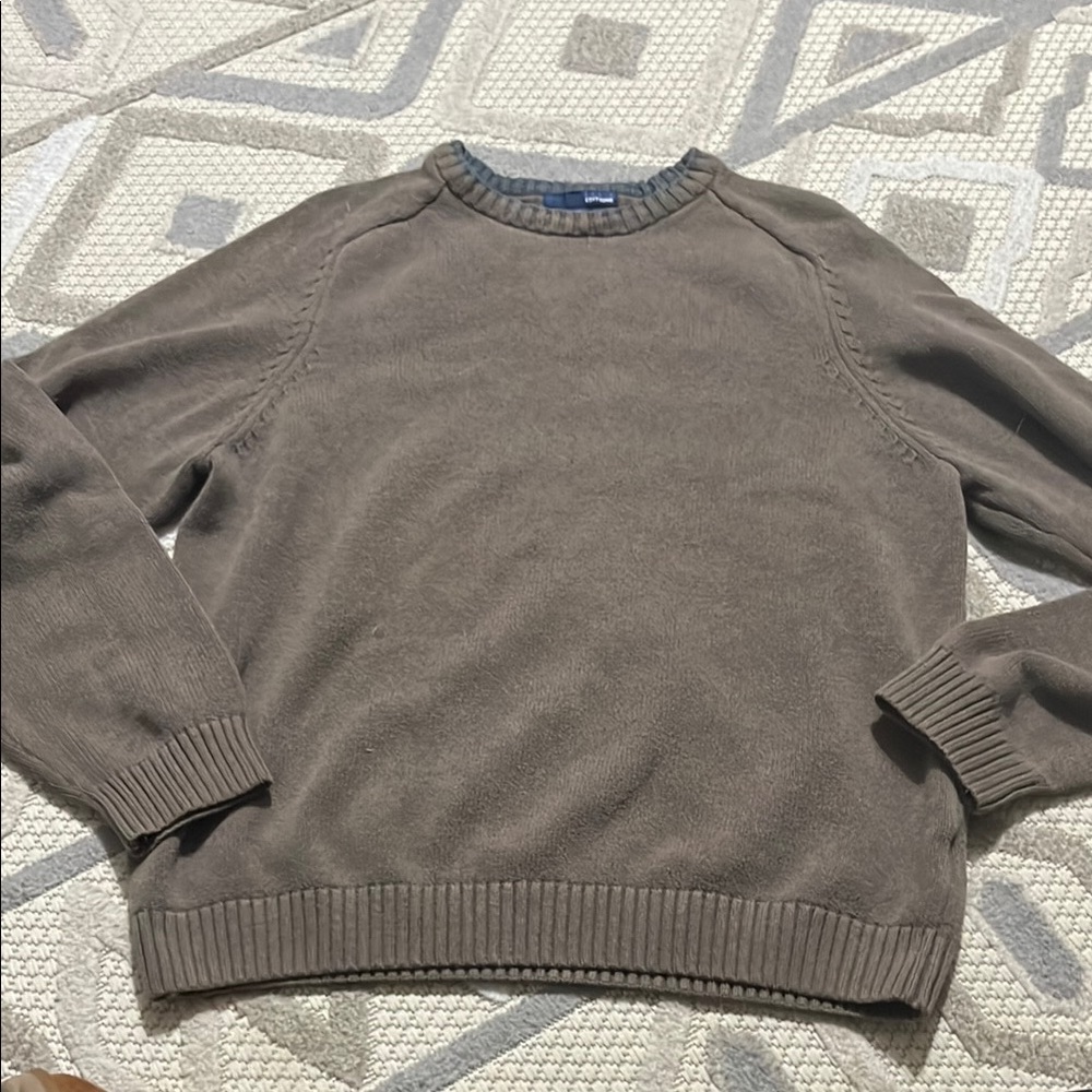 Basic Editions Crewneck Sweater in Brown Knit